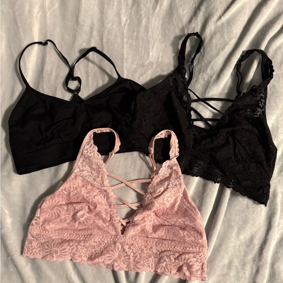 Victoria's Secret Other - 10 Items for $20: Victoria's Secret Black and Pink Lace Bralette Trio